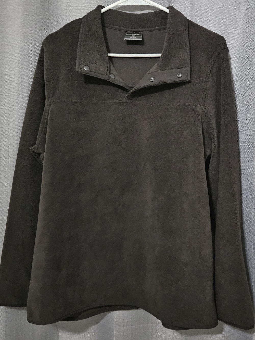 32 Degrees Dark Brown Snap-Front Fleece Shirt Jacket